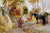 Frederick Arthur Bridgman Famous Paintings - An Algerian Street